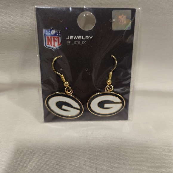 Wincraft Jewelry - WinCraft Green Bay Packers NFL Dangle Earrings Gold Tone Logo Jewelry Bijoux